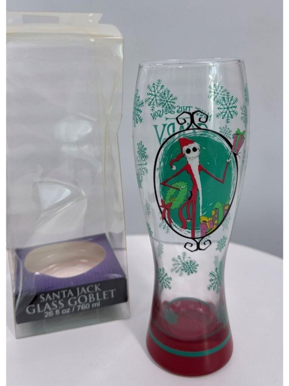 The Nightmare Before Christmas Jack Skellington Santa Beer Glass Goblet Disney